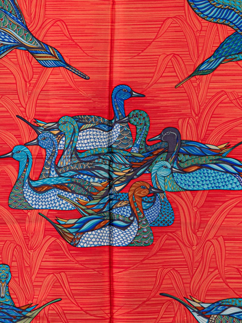 Hermès Pre-Owned 2000 Duck Silk Scarf scarves - Rood