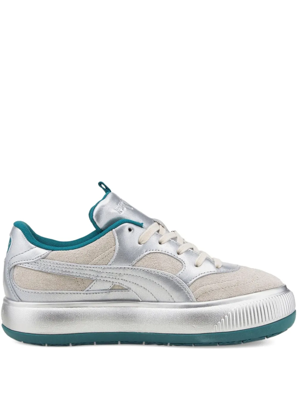 PUMA Mayu leather metallic sneakers Neutrals