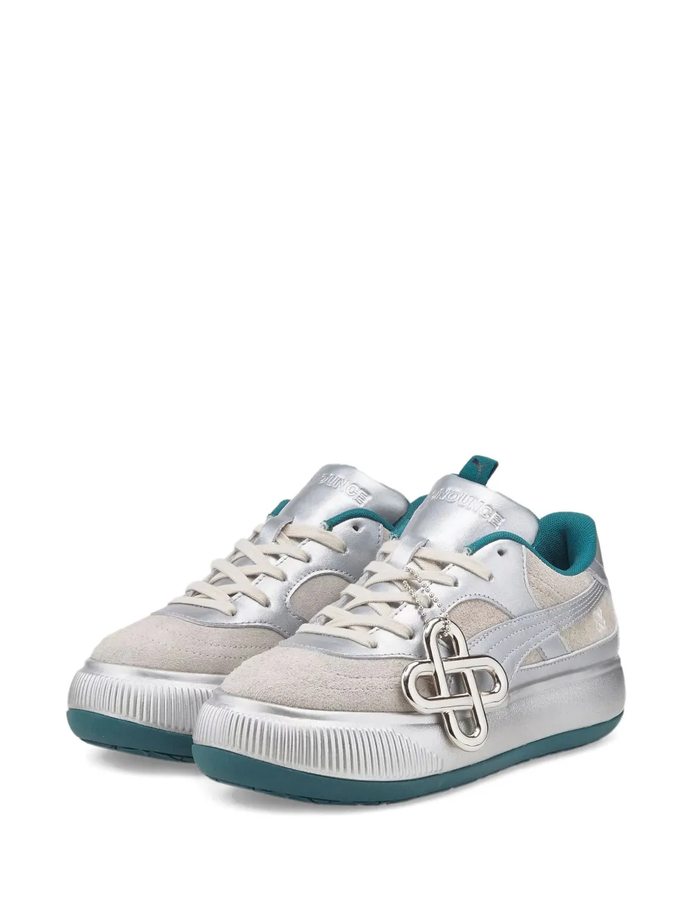 PUMA Mayu leather metallic sneakers - Beige