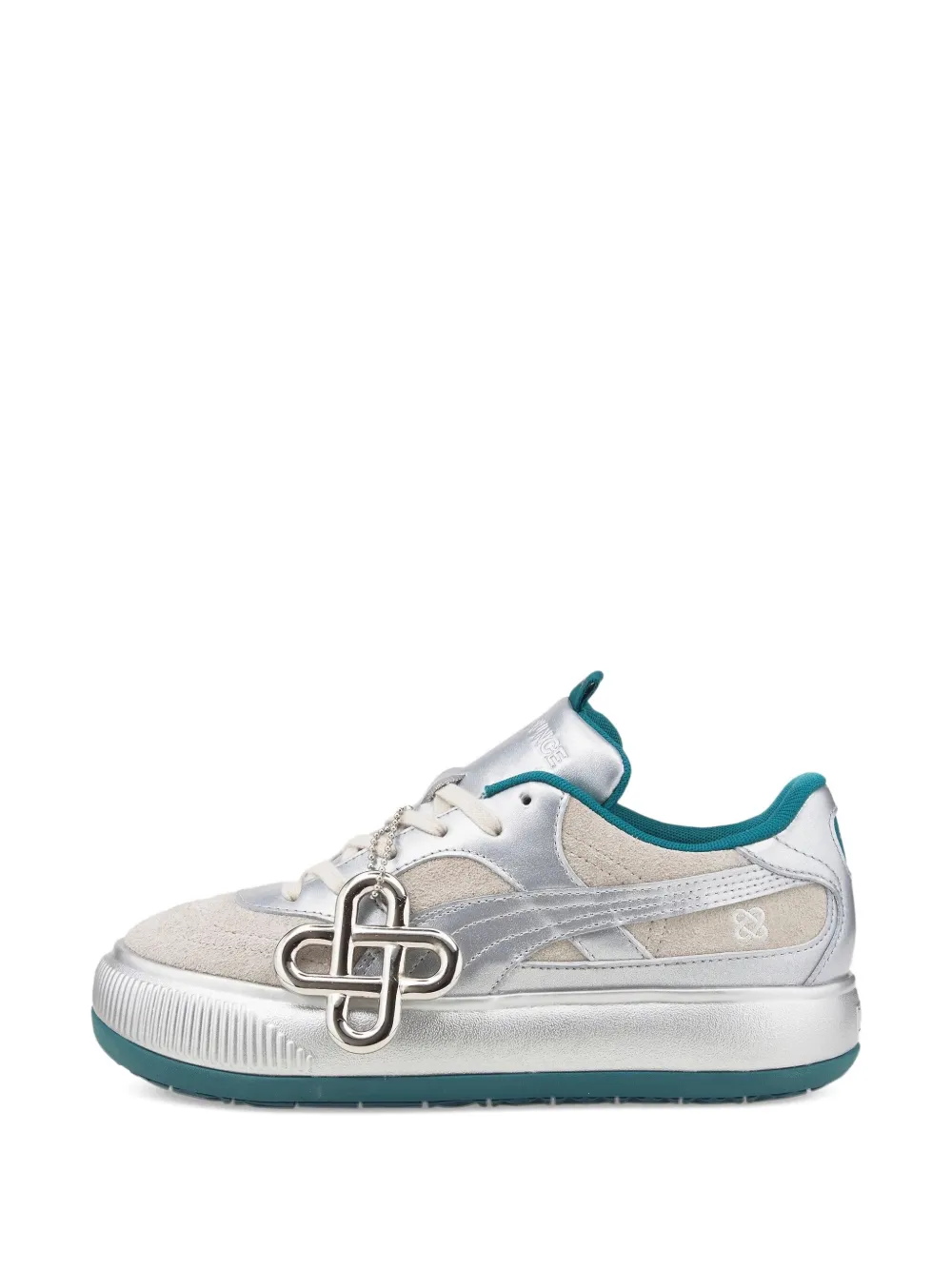 PUMA Mayu leather metallic sneakers Neutrals