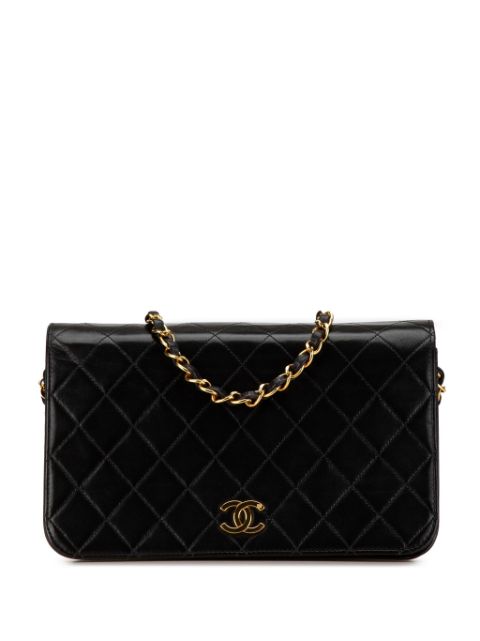 HOT SALE CHANEL 1994-1996 Quilted Lambskin CC Full Single Flap crossbody bag Women