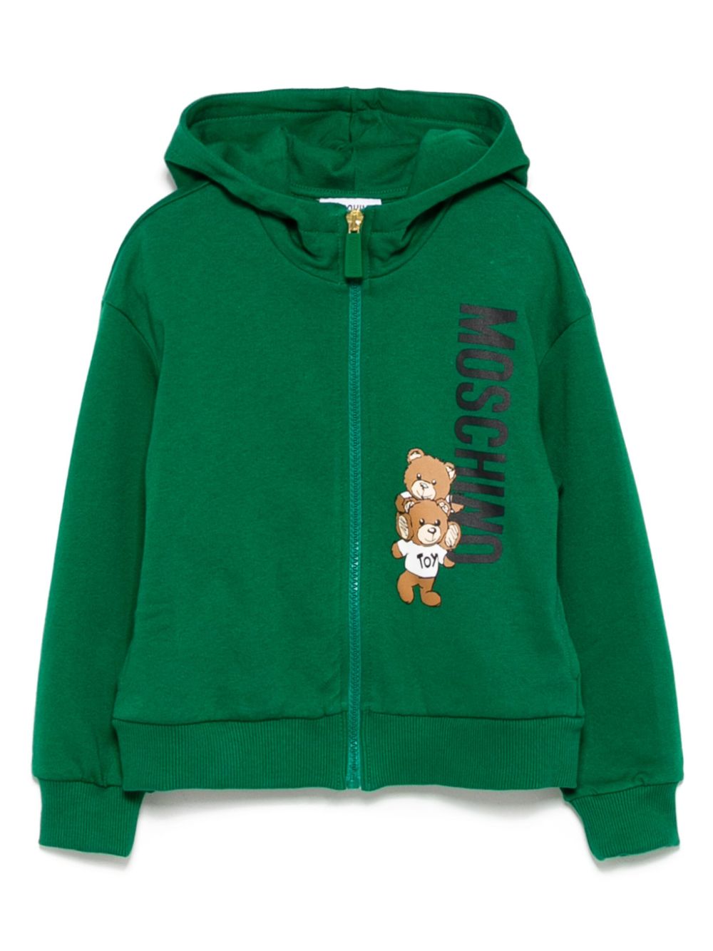 Moschino Kids Hoodie met rits Groen