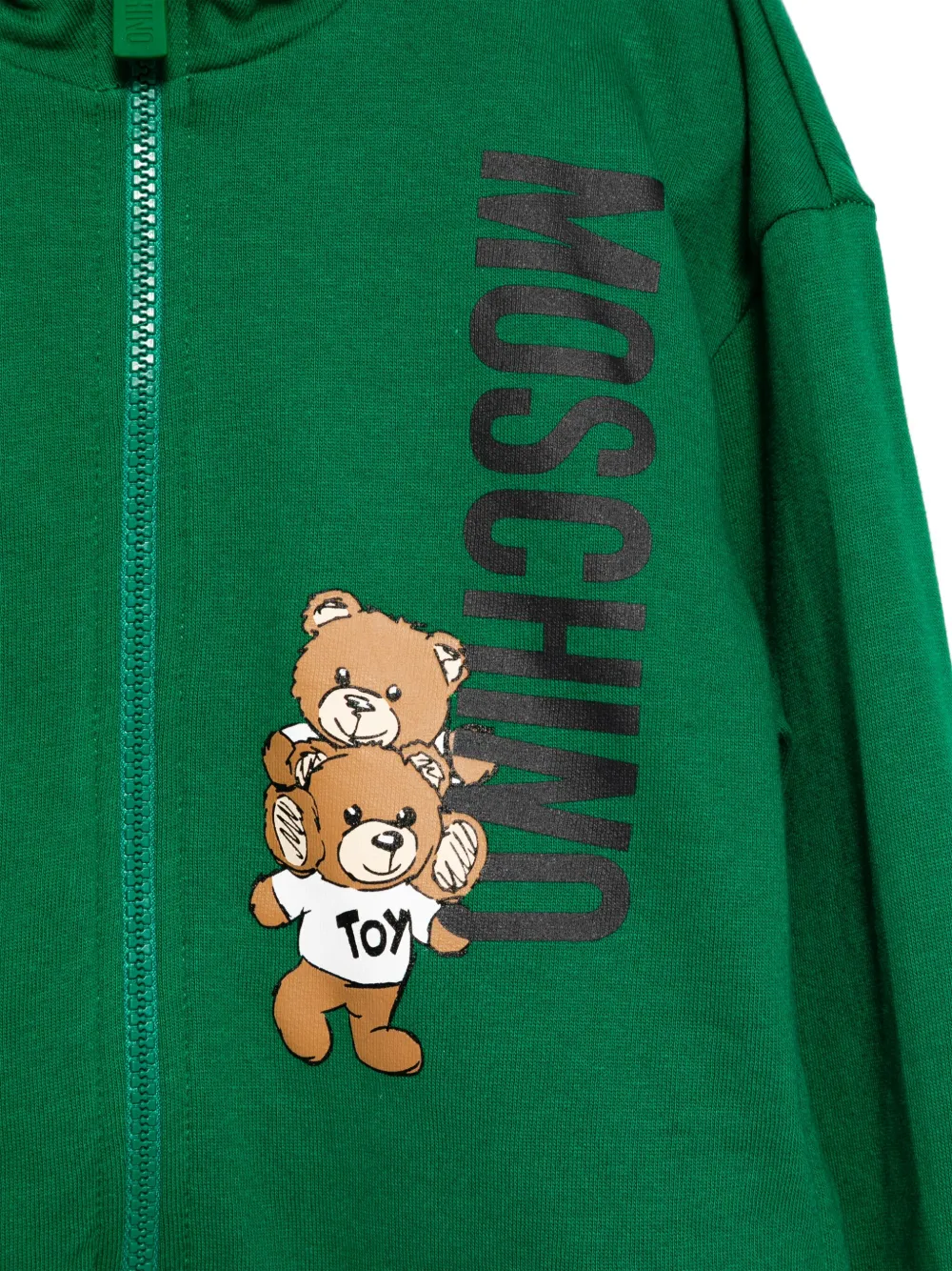 Moschino Kids Hoodie met rits Groen