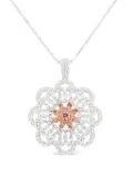 HYT Jewelry 18K white gold and platinum diamond pendant necklace - Silver