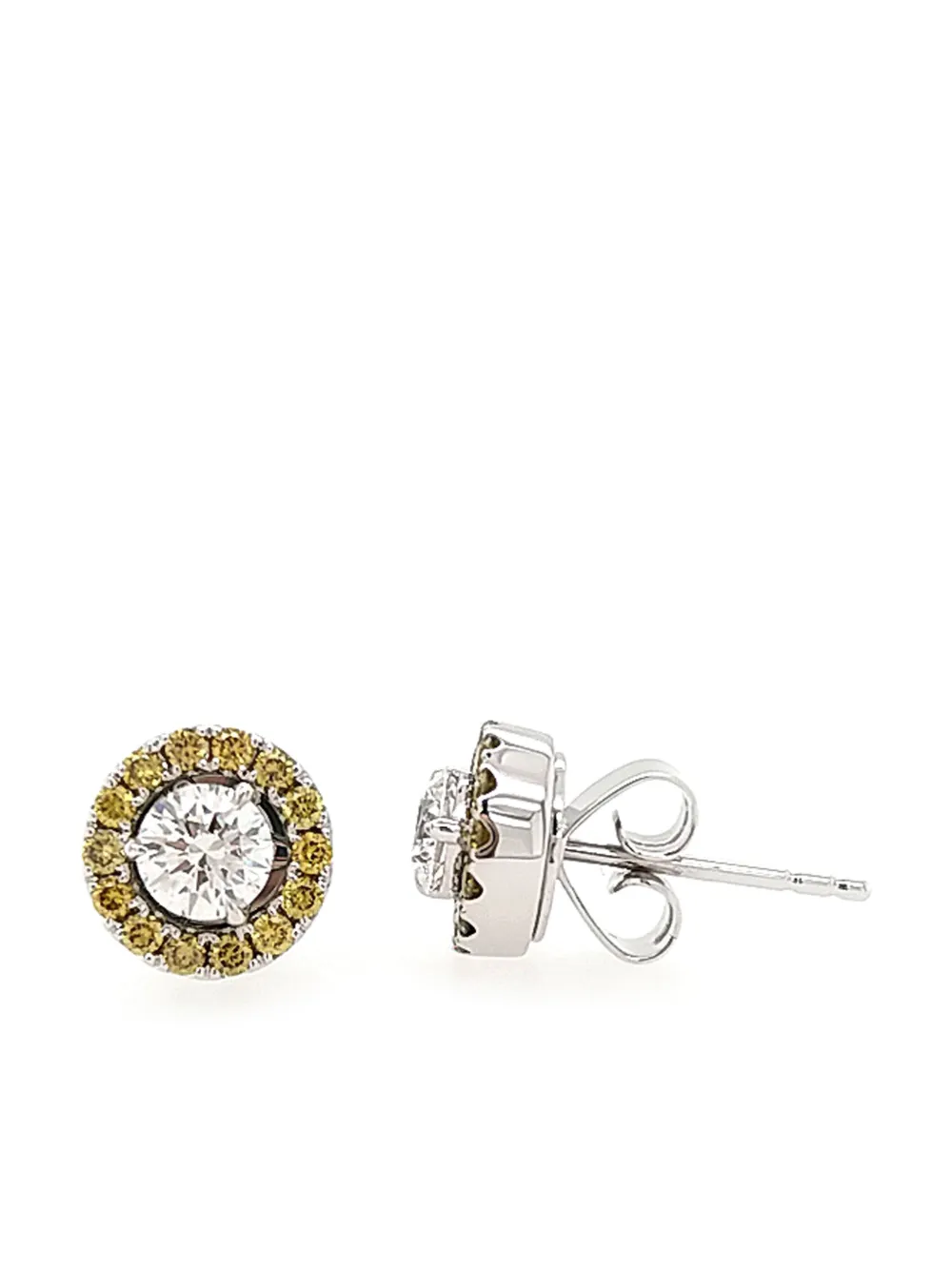 HYT Jewelry 18K white gold diamond detachable stud earrings - Zilver