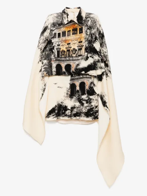 Isabel Sanchis vestido con estampado Landscape