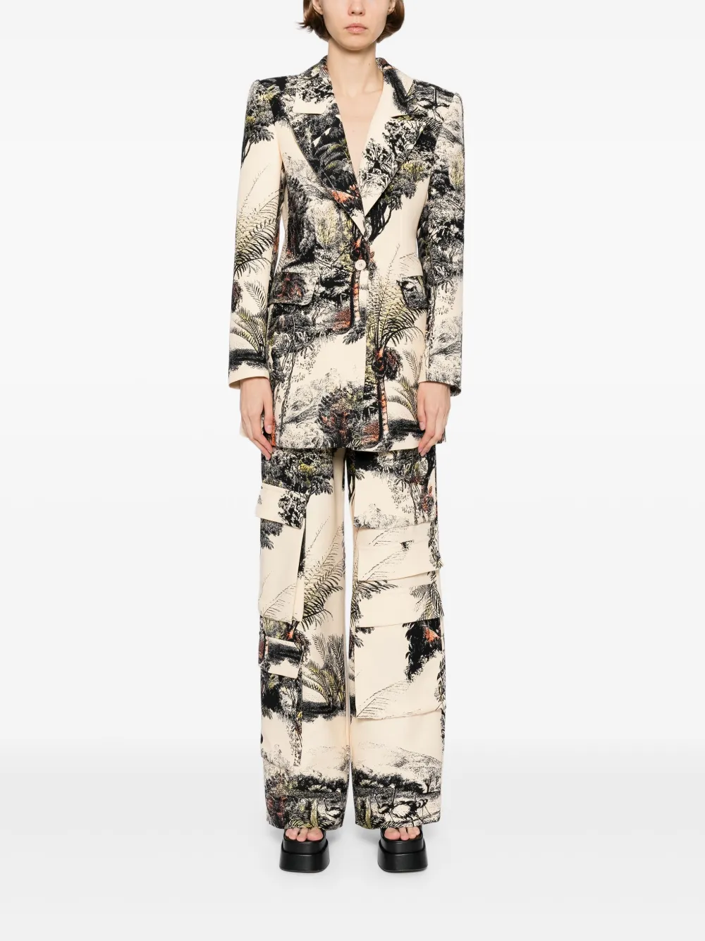 Isabel Sanchis landscape print long blazer | Blazers | Image 2
