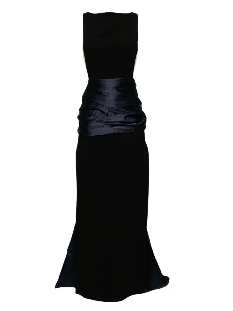 Isabel Sanchis boatneck sheer sides gown 