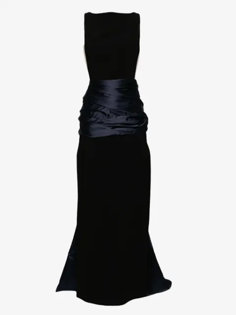 Isabel Sanchis boatneck sheer sides gown 