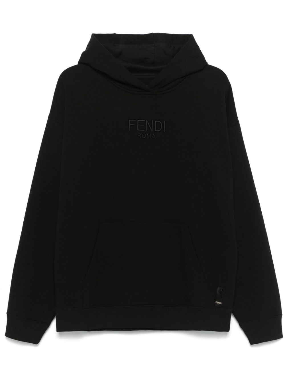 FENDI logo-embroidered hoodie – Black