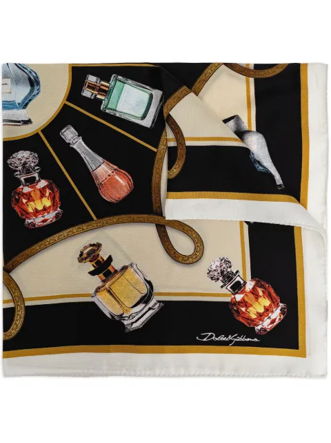 Dolce & Gabbana perfume bottle-print scarf