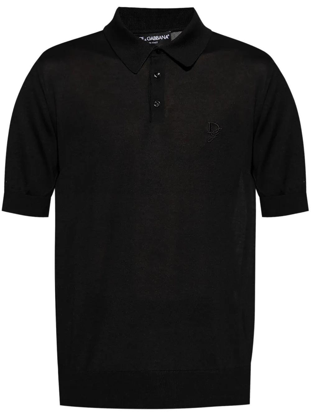 Dolce & Gabbana embroidered-logo polo shirt - Black