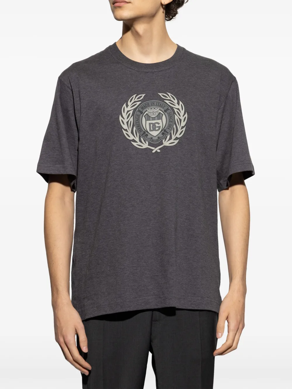 Dolce & Gabbana T-shirt met logoprint Grijs