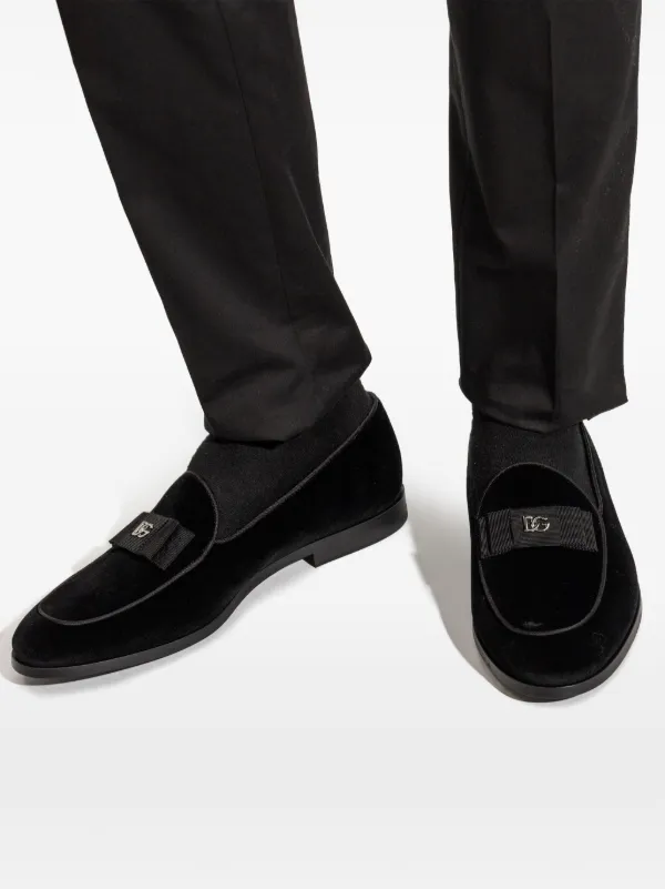 【関税＆送料込み】Dolce & Gabbana Loafers With Logo Plaque Dolce & Gabbana logo-plaque Loafers | Black | FARFETCH