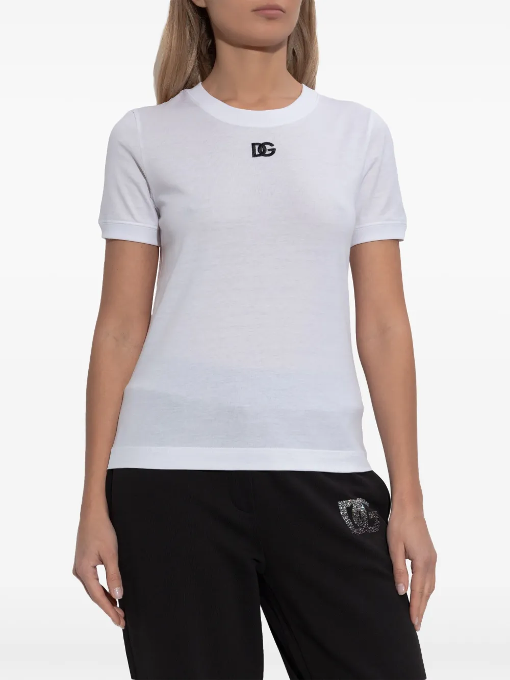Dolce & Gabbana T-shirt met geborduurd logo Wit