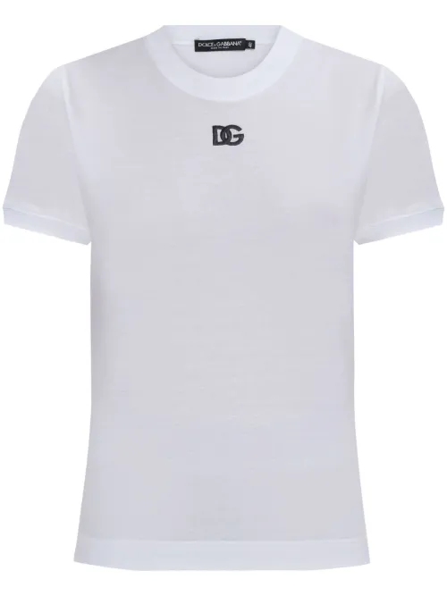 T-shirt à logo brodé - Dolce & Gabbana - Modalova