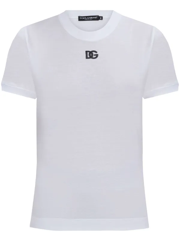 DOLCE&GABBANA ロゴパッチ Tシャツ ホワイト Dolce & Gabbana ロゴ Tシャツ | ホワイト | FARFETCH JP