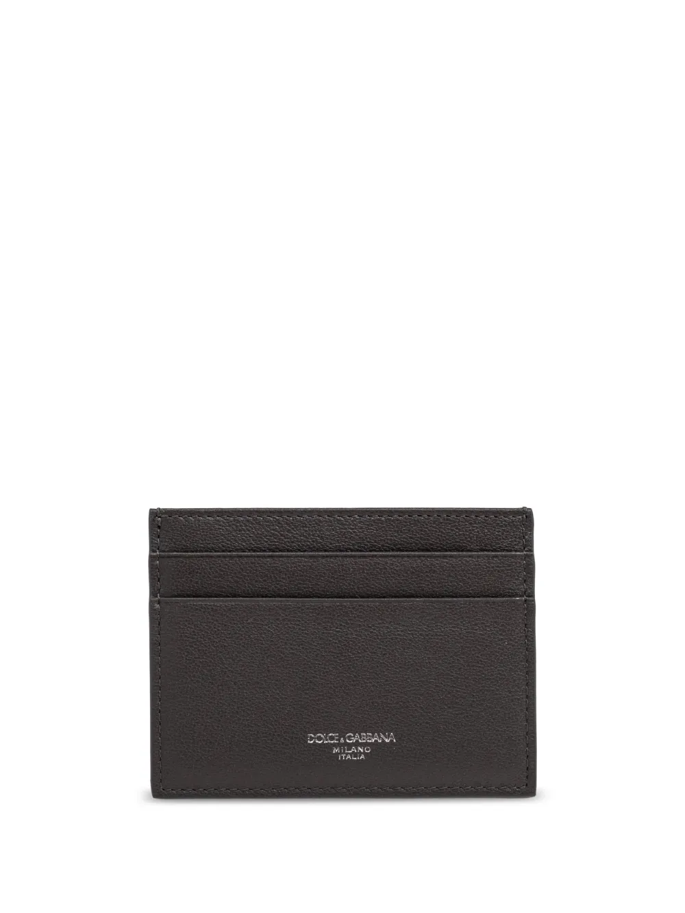 Dolce & Gabbana Leather Cardholder In Grey