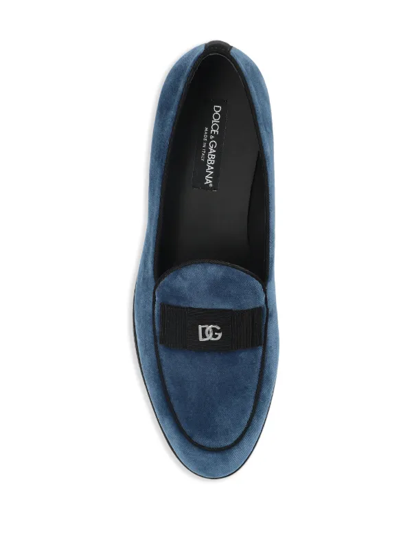 Dolce & Gabbana Velvet Loafers | Blue | FARFETCH JO