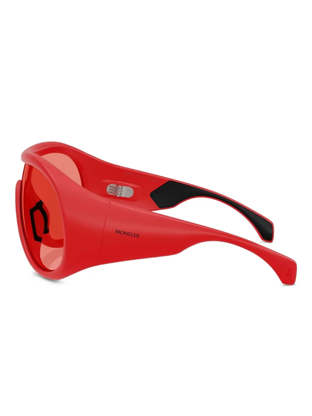 Moncler Eyewear Cloche zonnebril met shield montuur Rood