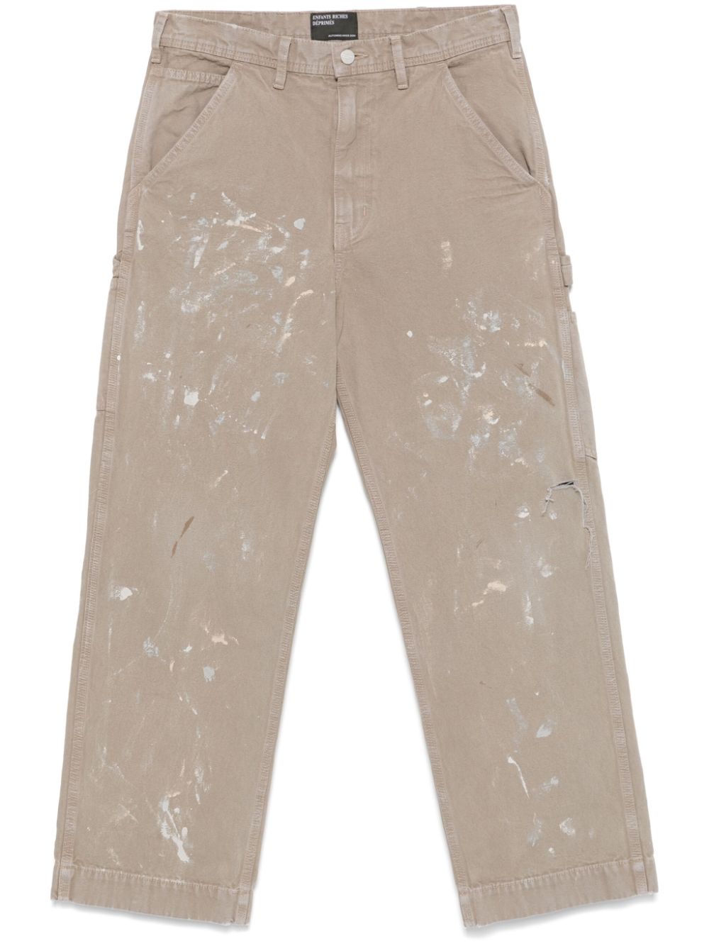 Enfants Riches Déprimés paint-splatter trousers - Neutrals