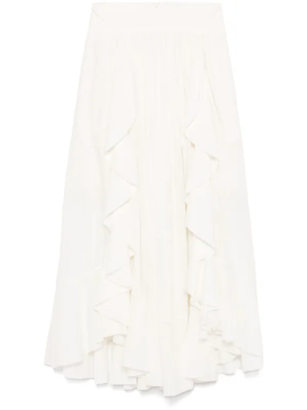 ZIMMERMANN ラッフル マキシスカート | ホワイト | FARFETCH JP
