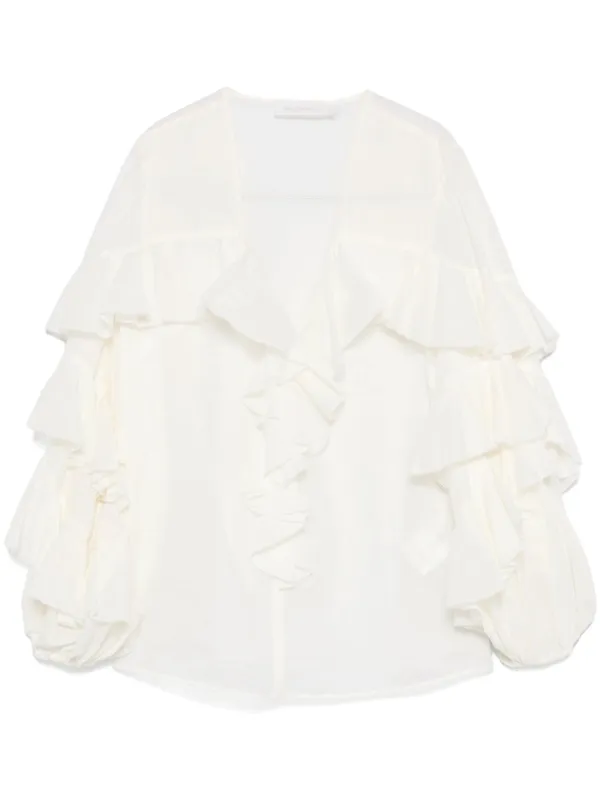 ZIMMERMANN ラッフル ブラウス | ホワイト | FARFETCH JP