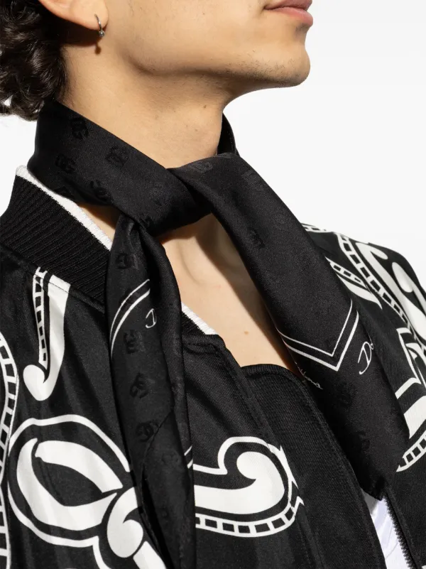 Dolce & Gabbana logo-print Silk Scarf | Black | FARFETCH Dolce & Gabbana Black Scarf main image 0