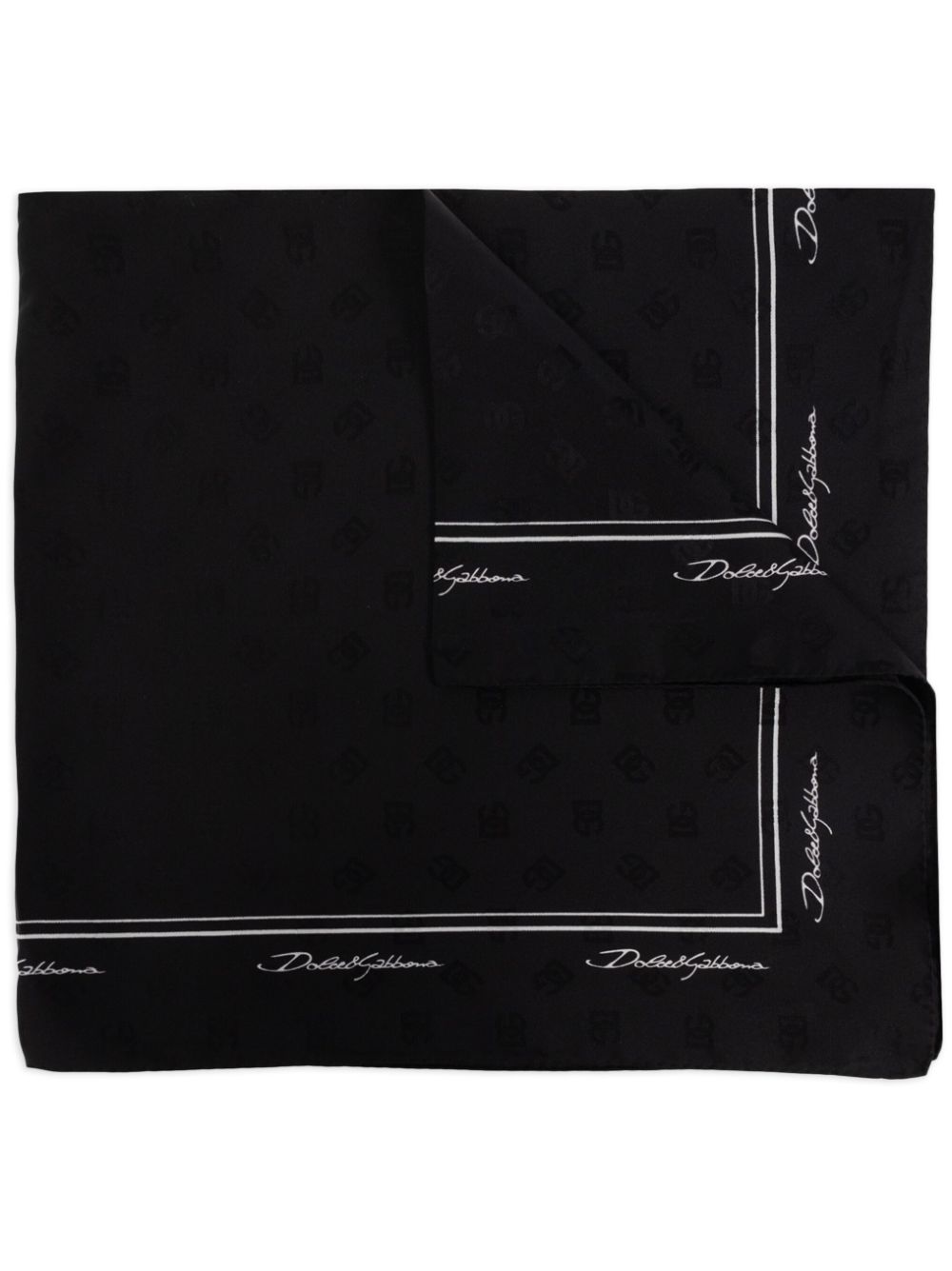 logo-print silk scarf