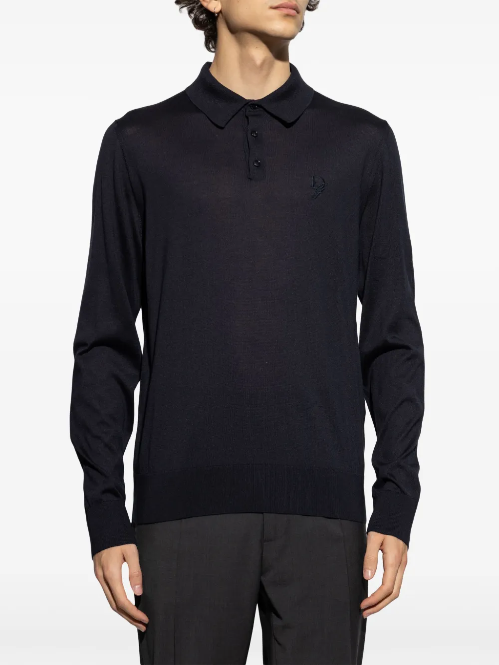 Dolce & Gabbana Zijden poloshirt Blauw