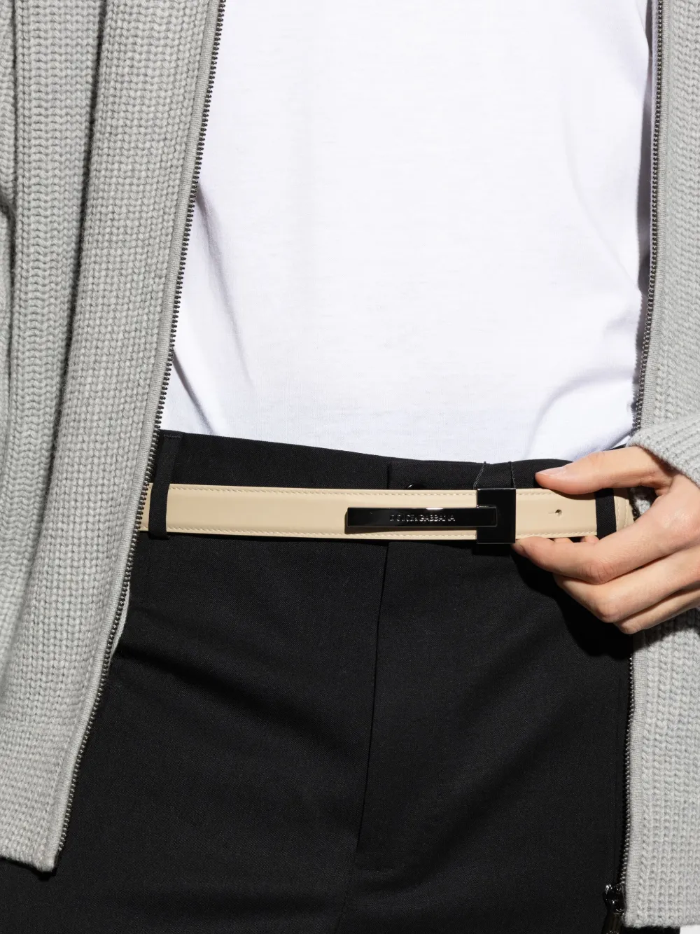 Dolce & Gabbana Riem met gegraveerd logo Beige