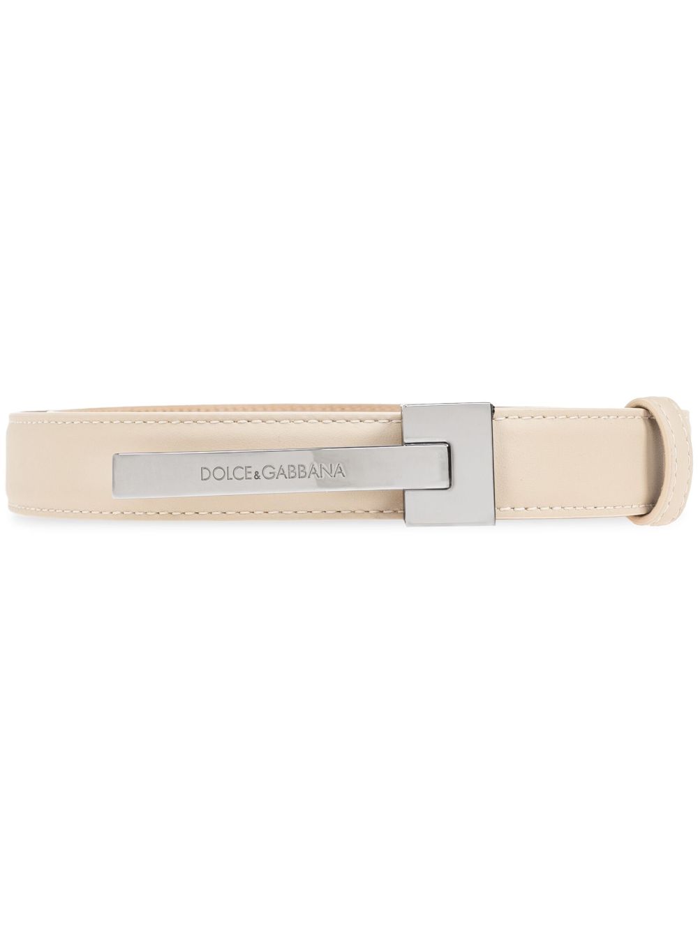 Dolce & Gabbana Riem met gegraveerd logo Beige