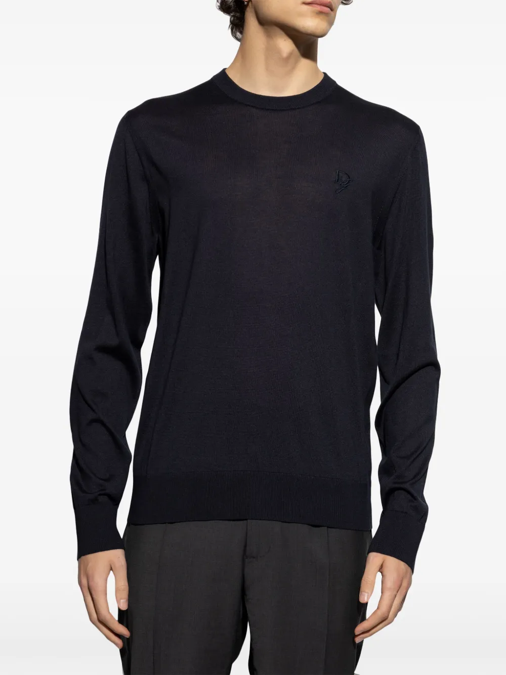 Dolce & Gabbana Trui met geborduurd logo Blauw