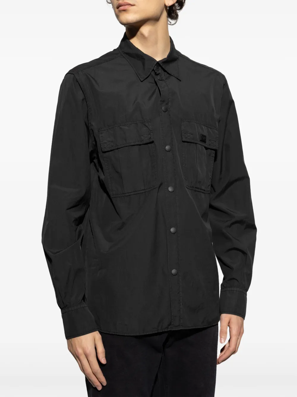 Dolce & Gabbana Overhemd met cargo zak Zwart