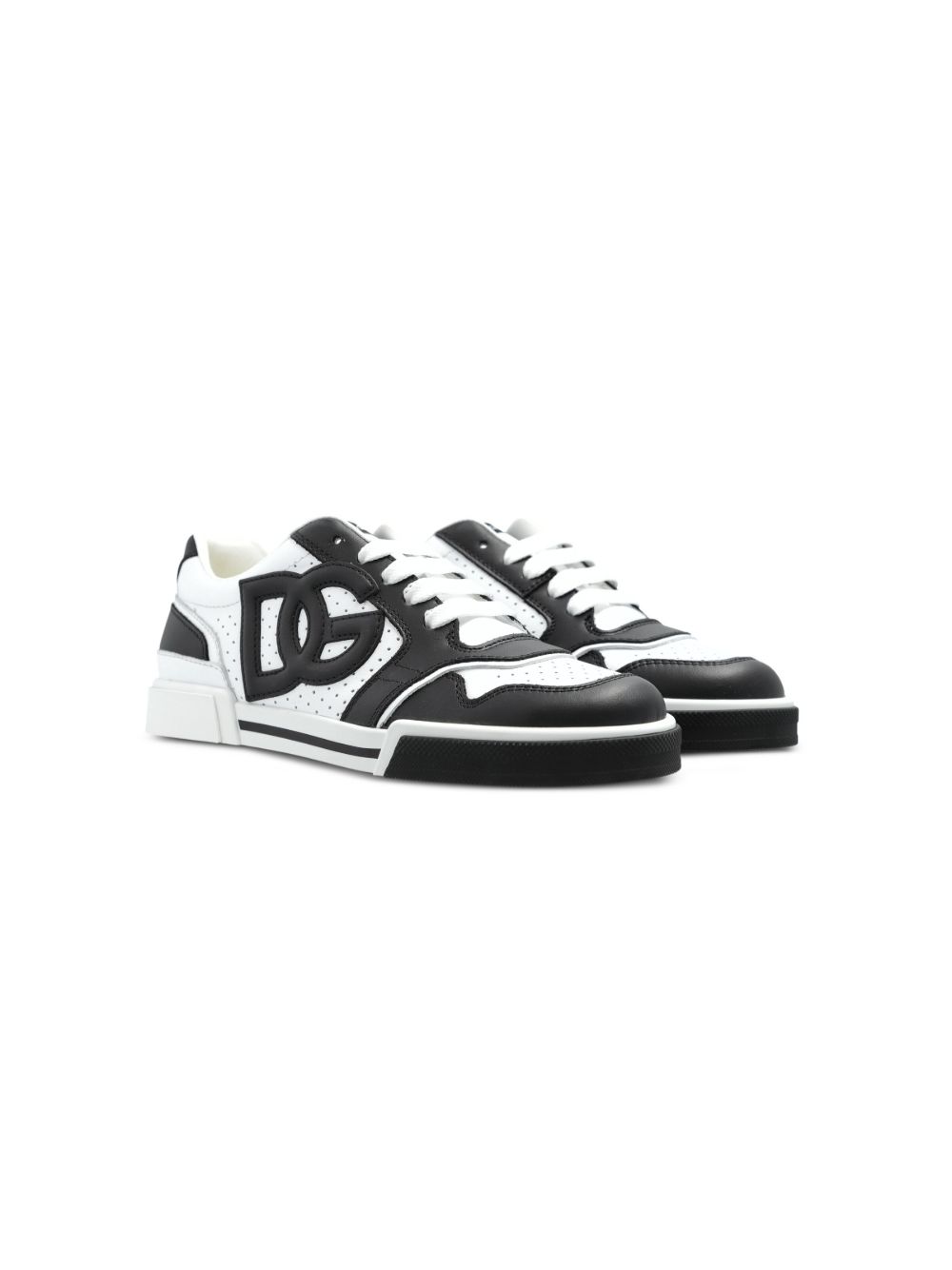 Dolce & Gabbana Kids Leren sneakers met logoplakkaat - Zwart