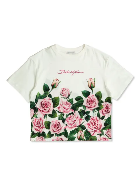 Dolce & Gabbana Kids تيشيرت بطبعة ورد
