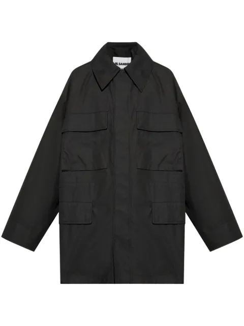 Jil Sander abrigo con bolsillos y solapa