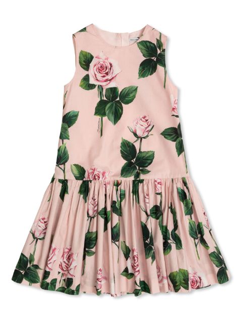 Dolce & Gabbana Kids rose-print dress