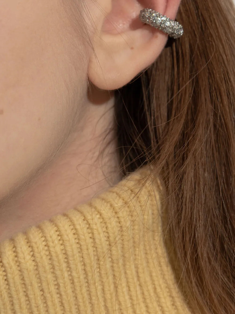 Jil Sander Cubic Zirconia Ear Cuff In 银色