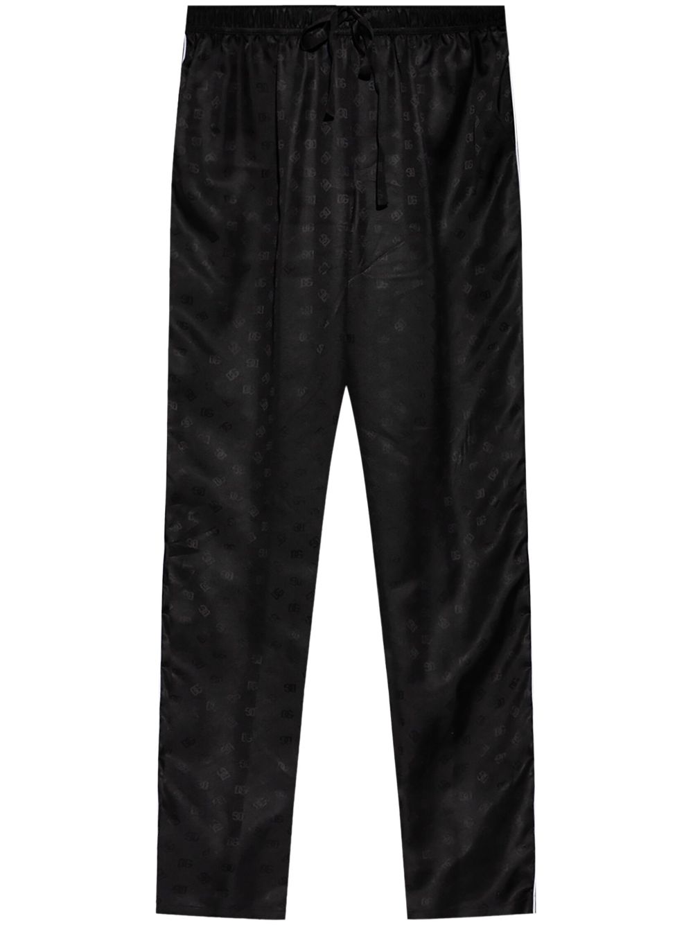 Dolce & Gabbana DG logo-jacquard silk trousers - Black