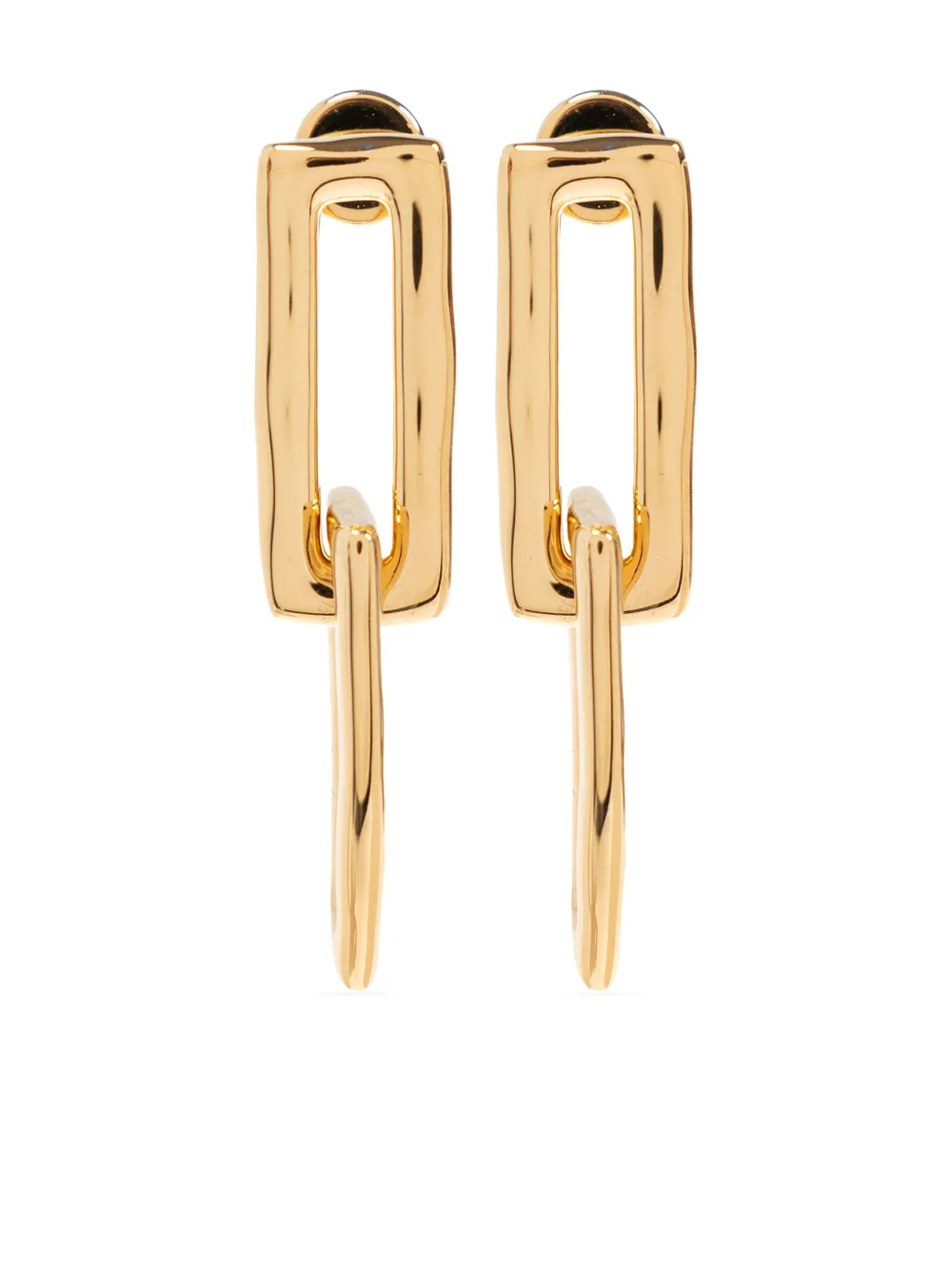 Jil Sander Rectangular Frame Earrings In Gold