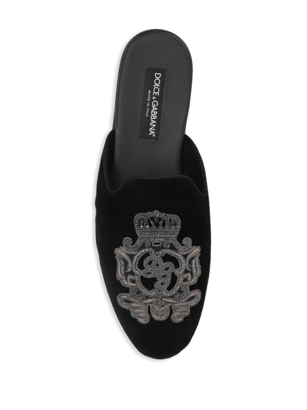 Dolce & Gabbana Slippers met geborduurd logo Zwart