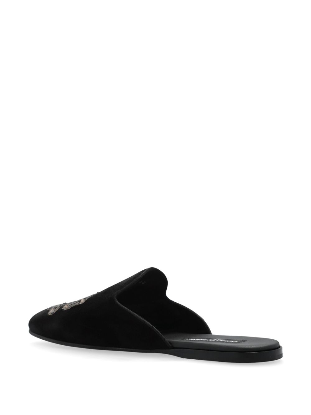 Dolce & Gabbana Slippers met geborduurd logo Zwart