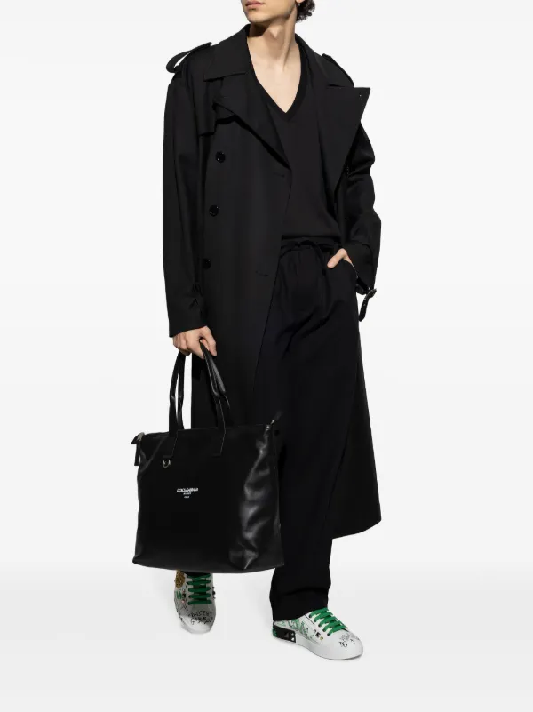 春夏 DOLCE&GABBANA キャンバスxレザー ロゴ型押し サマーシューズ 春