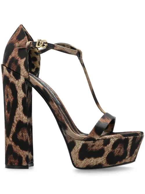 Sandales à imprimé léopard 105 mm - Dolce & Gabbana - Modalova