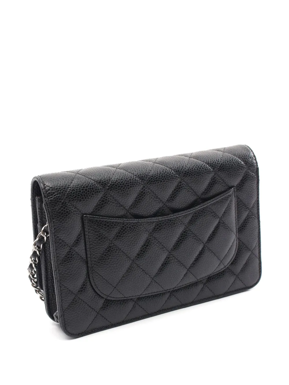 CHANEL Pre-Owned 2021 CC diamond-quilted wallet-on-chain - Zwart