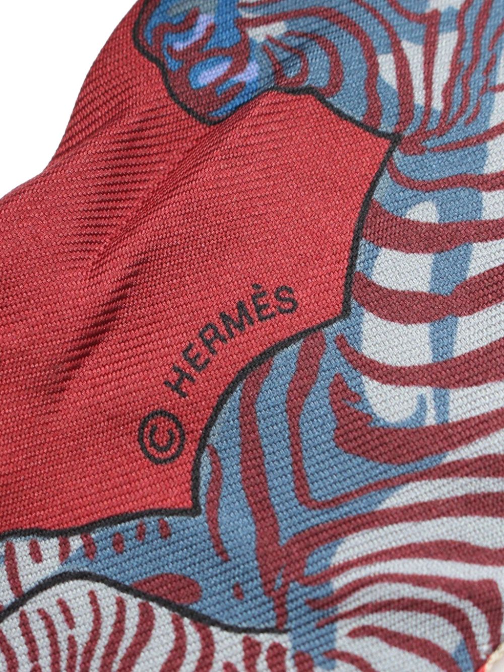 Hermès Pre-Owned 2000s Twilly Les Zebres sjaal - Rood