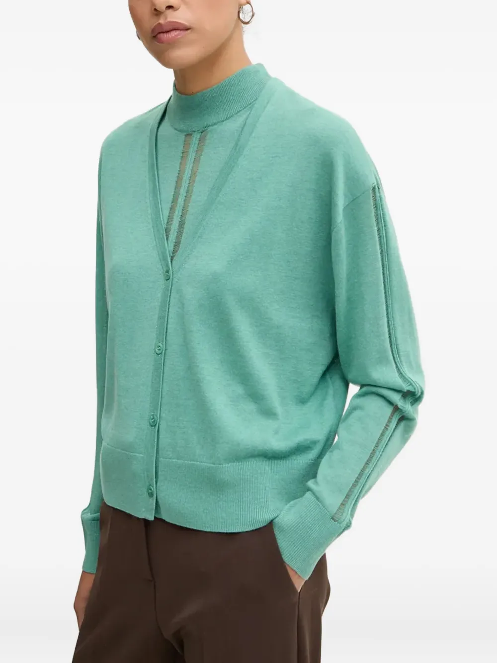 Iro Buttoned V-neck Cardigan In Green