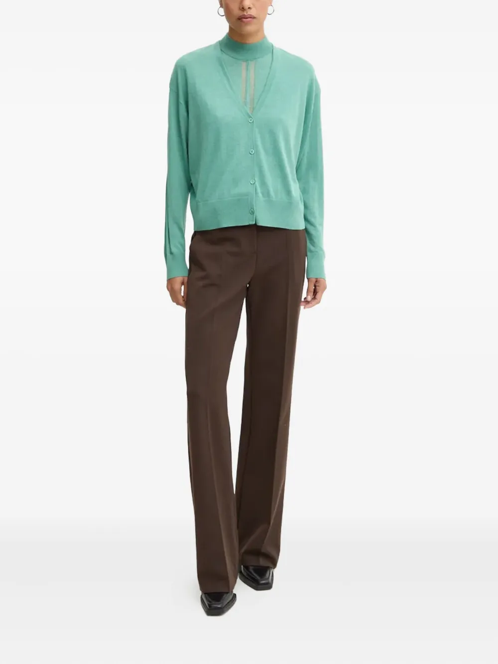 Iro Buttoned V-neck Cardigan In Green