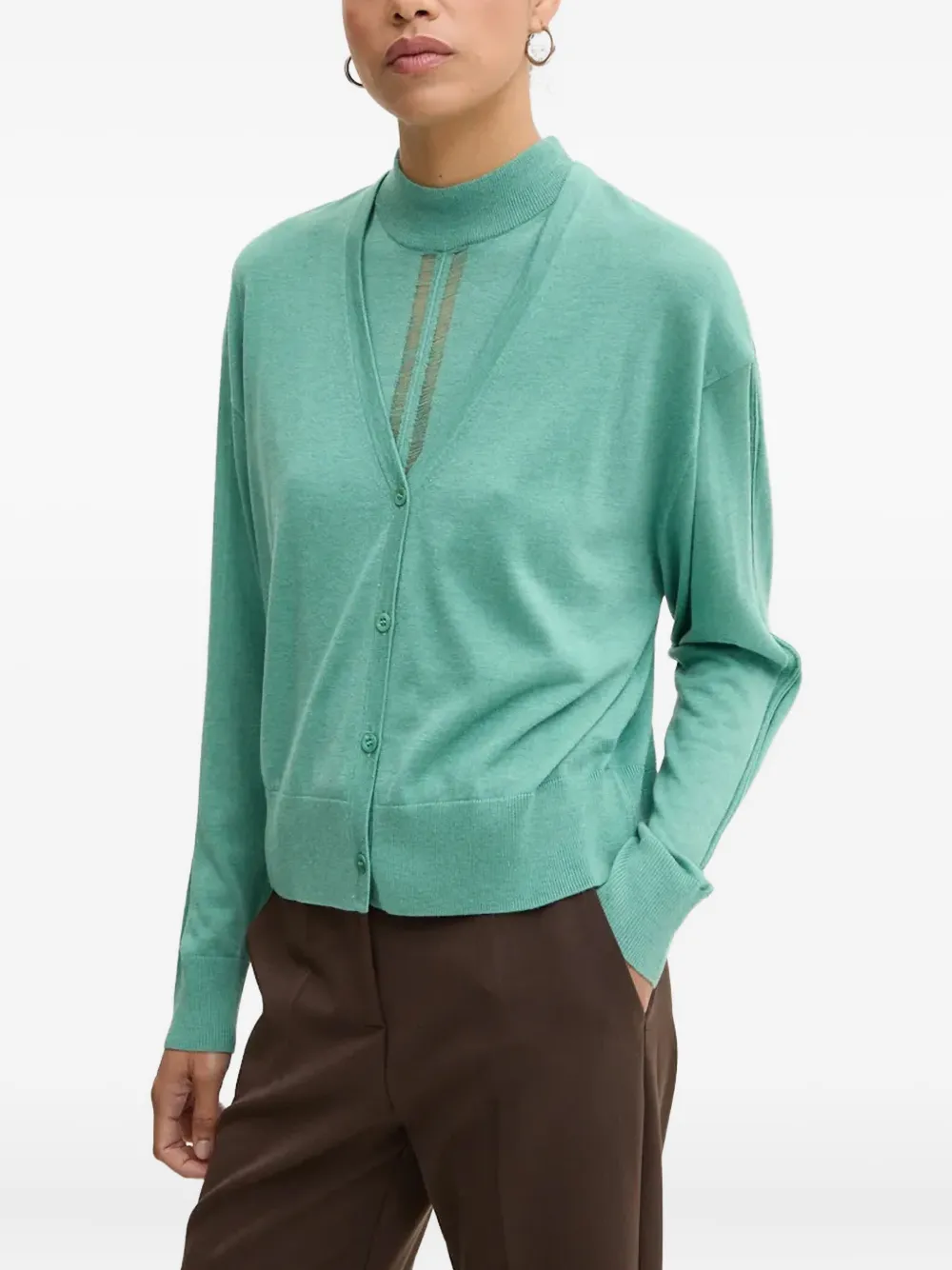 Iro Buttoned V-neck Cardigan In Green